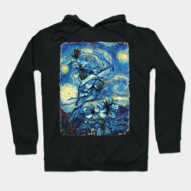 The Beauty of a sparrow Van Gogh Style Hoodie by todos